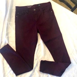 AG The Farrah Skinny - high-rise skinny Burgundy 30R